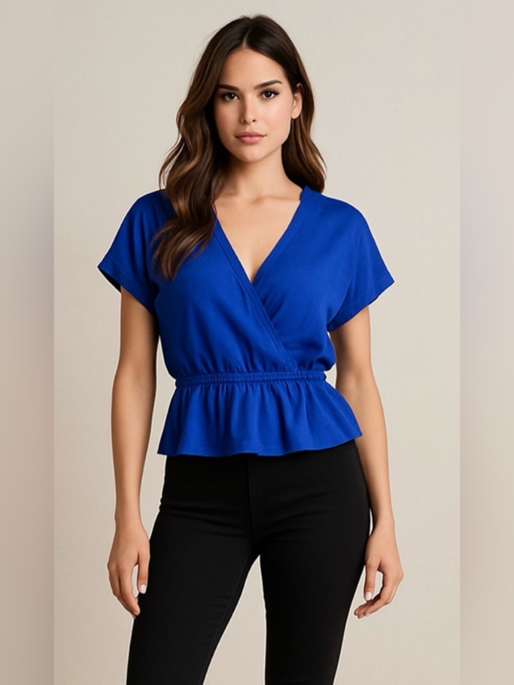 Nine West Purple Wrap Blouse Size Large